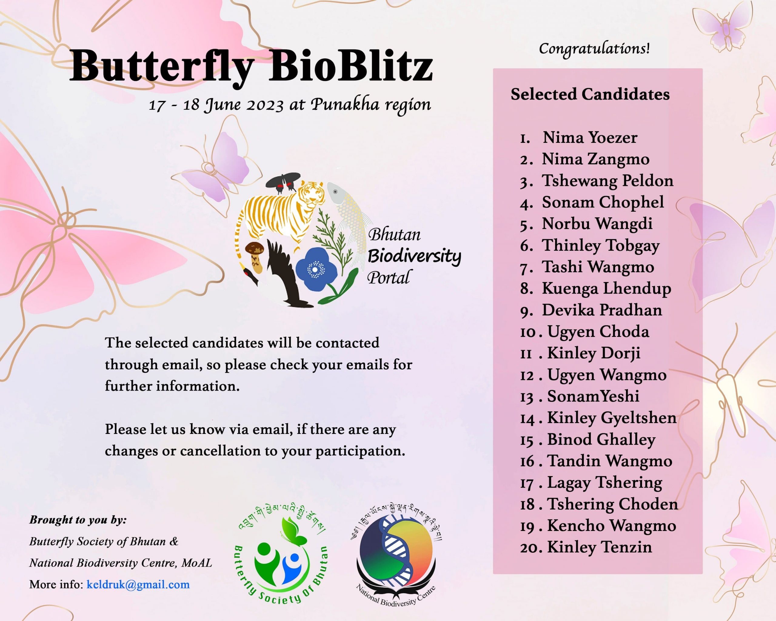 Selected Candidates for the Butterfly BioBlitz