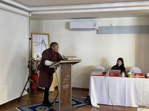 Dasho Paljor J. Dorji (Benji Dorji) delivering insightful remarks on biodiversity conservation including invertebrates and moths in the country.